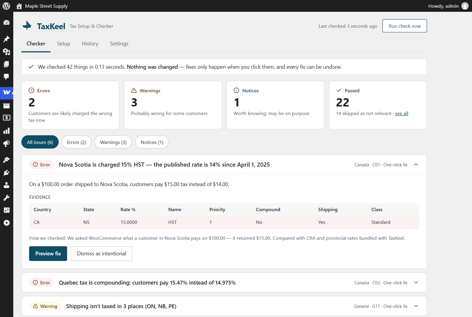TaxKeel - Tax Setup & Checker for WooCommerce